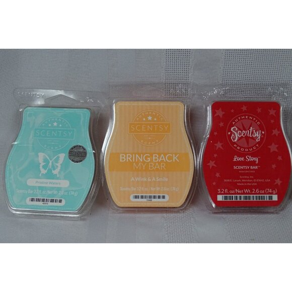 Lot of 5 Scentsy Wax Silver Bells Ace Love Story Pristine Waters A Wink & Smile - Picture 3 of 4